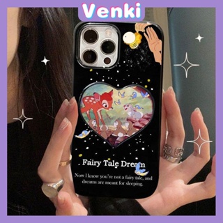 Venki - เข้ากันได้สำหรับ เคส iphone 11 เคสไอโฟน เคสไอโฟน11  เคสไอโฟนเคลือบเงา TPU เคสโทรศัพท์แคนดี้สีดำกันกระแทกป้องกันกล้องนุ่มน่ารักกวางเข้ากันได้กับ iPhone 14 13 Pro สูงสุด 12 Pro Max xr xs สูงสุด 7 8