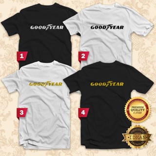  พิมพ์ลาย เสื้อยืด ผ้าฝ้าย พิมพ์ลายยางรถยนต์ Goodyear Baju T shir Tyres UNISEX Apparel S370