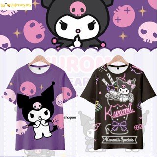 เสื้อยืดแขนสั้น พิมพ์ลายการ์ตูนอนิเมะ kuromi น่ารัก สไตล์ญี่ปุ่น สําหรับผู้ชาย และผู้หญิง