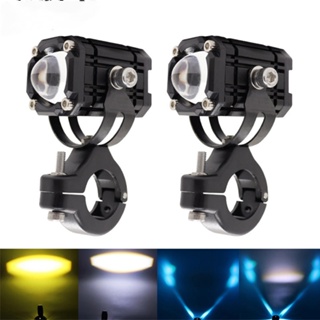 2 ชิ้น มินิ รถจักรยานยนต์ LED Explorers ไฟหน้า โปรเจคเตอร์ เลนส์ LED Moto ไฟตัดหมอก เสริม รถจักรยานยนต์ ไฟสปอตไลท์ ไฟหน้า