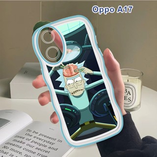 เคส OPPO A17 A57 A77 2022 A77S A36 A76 A58 A78 A96 5G 4G เคสโทรศัพท์มือถือแบบนิ่ม กันกระแทก กันรอยกล้อง ลายคลื่น Rick and Modi แฟชั่น