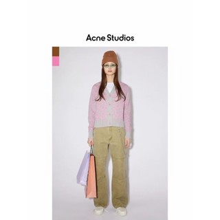 **do** เสื้อ Acne Studios FACE TILES CARDIGAN UNISEX Bubble pink/spring green สินค้าใหม่ ของแท้