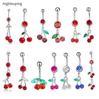 [highbuying] ใหม่ พร้อมส่ง จิวสะดือ ห้อยจี้เชอร์รี่ ผลไม้ หน้าท้อง