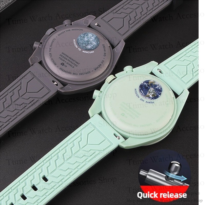 สายนาฬิกาข้อมือ ยางซิลิโคนนิ่ม ปลดเร็ว หลากสี สําหรับ OMG Planetary Joint Moonwatch 20 มม.