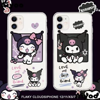 เคสโทรศัพท์มือถือ ซิลิโคนนิ่ม ใส กันกระแทก ลายปีศาจน้อย Kuromi 4QXT สําหรับ iPhone1413 1112 xrpromax 8