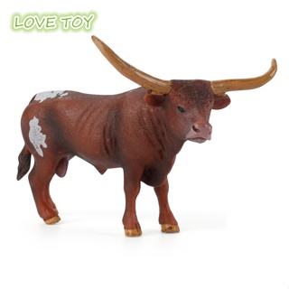 โมเดลฟิกเกอร์ รูปสัตว์ป่าจําลอง Nkodok Texas Longhorn Bull ของเล่นสําหรับเด็ก