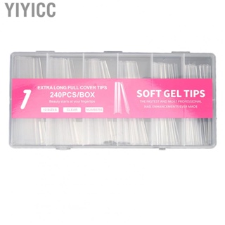 Yiyicc Nail Tip  Full Cover DIY Ultra Thin Safe Transparent False for Artist Salon