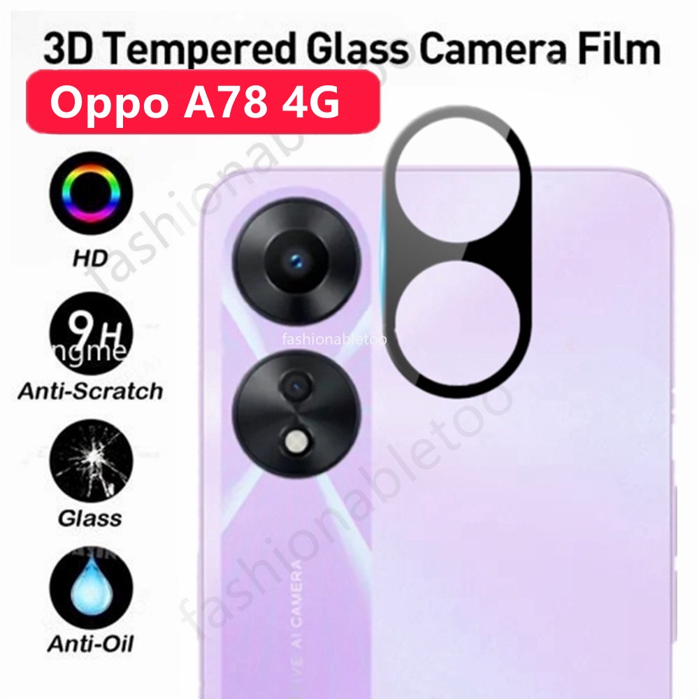 ฟิล์มกระจกนิรภัยกันรอยเลนส์กล้อง 3D สําหรับ Oppo A78 A58 A98 A17 K A17K A 98 A 78 A 58 A 17K 4G 5G 2023