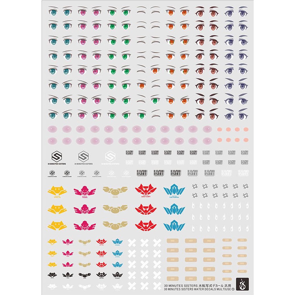 YAN 30MM FAG FACE EYES รูจ วอเตอร์สไลด์รูปลอก YANMD030