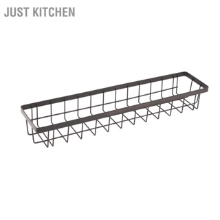  Just Kitchen ชั้นวางตู้เย็นแบบแขวนเล็บฟรีพร้อมตะขอชั้นวางเครื่องเทศตู้เย็นสีดำสำหรับครัวในบ้าน