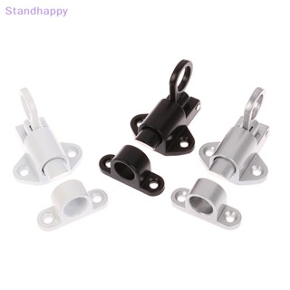 Standhappy ใหม่ กลอนล็อคประตู หน้าต่าง อลูมิเนียมอัลลอย แบบสปริงเด้งอัตโนมัติ สีดํา