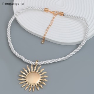 [FREG] New Exaggerated Geometric Sun Flower Necklaces for Women Personality Trend Designer Ladies Fashion Party Jewelry Gifts FDH