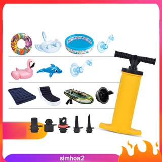 [Simhoa2] Inflatable Boat Tube Hand Pump 5 Nozzles Accessory for Stand Paddle Board