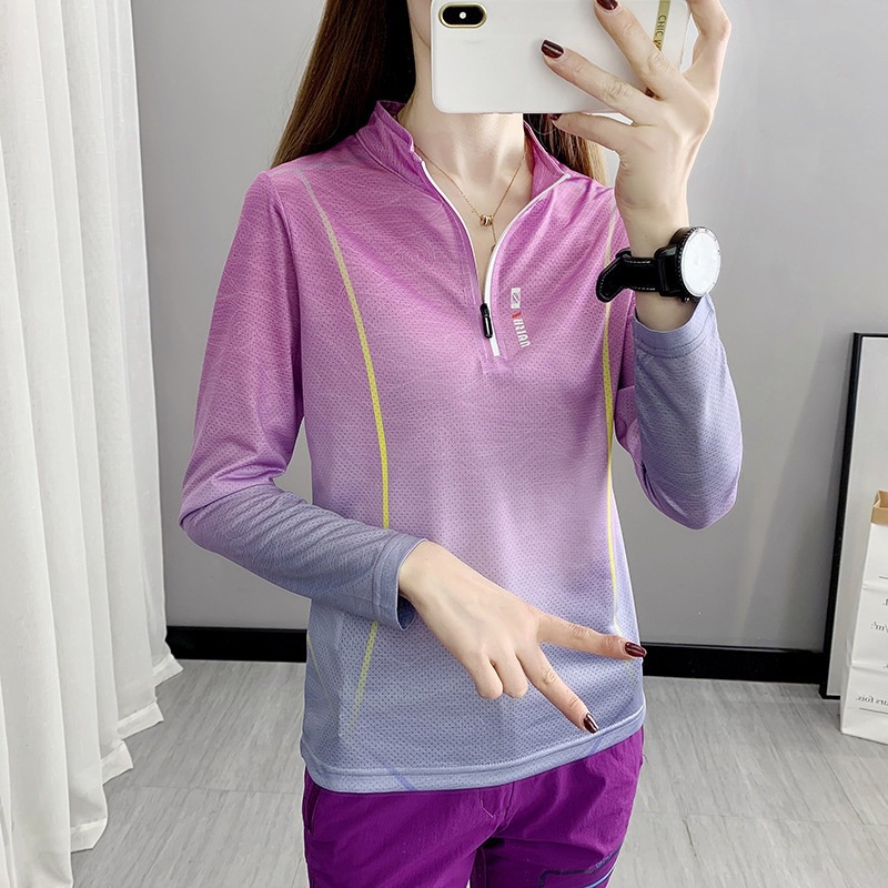 เสื้อแขนยาว แบบแห้งเร็ว ดูดซับเหงื่อ เหมาะกับใส่วิ่งกลางแจ้ง แฟชั่นฤดูใบไม้ผลิ และฤดูใบไม้ร่วง สําหรับผู้หญิง