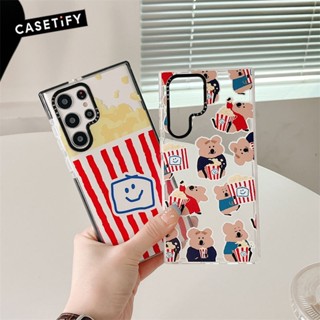 เคสโทรศัพท์มือถือแบบใส ลาย Dinotaeng Popcorn CASETiFY สําหรับ Samsung Galaxy S20 S21 S22 S23 Ultra S20+ S21+ S22+ S23 Plus