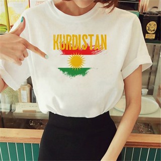 เสื้อยืด พิมพ์ลายอนิเมะ Kurdistan สไตล์สตรีท สําหรับผู้หญิง