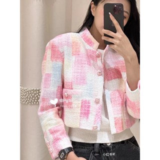 ♥ เช็คสินค้าก่อนสั่ง BLAZER C* TWEED แจ็คเก็ต เบร์เซอร์ เสื้อคลุม ผ้าทวิต เนื้อดีสุดๆ ซับในทั้งตัว สีชมพู ชาแนล