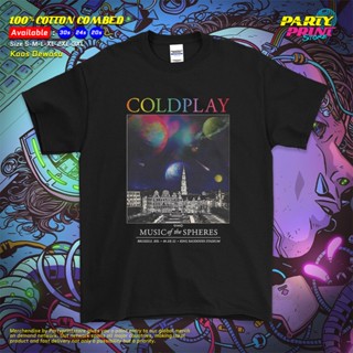 เสื้อยืดแขนสั้นคอกลมเสื้อยืด พิมพ์ลายวง Brussels Coldplay Cold Play Music Of The Spheres World Tour 37 สําหรับผู้ชายCott