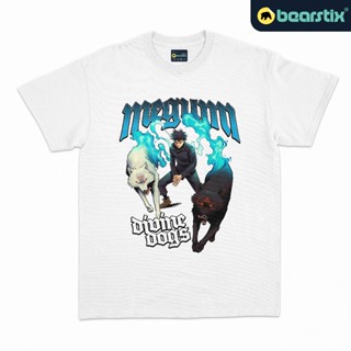 พิมพ์ลาย เสื้อยืด พิมพ์ลายอนิเมะสุนัขชินโซ Megumi Fushiguro Kaos Divine Dogs Baju Streetwear Jujutsu Kaisen S2