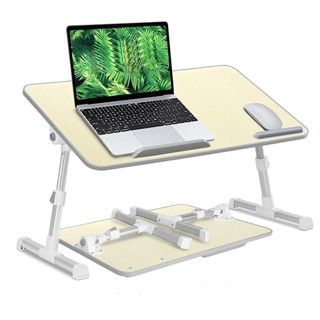 Player kingdom เตียงพับโต๊ะอลูมิเนียมต้านทานการลื่นไถล Double Baffle Lap Standing Desk สำหรับหอพักบ้าน