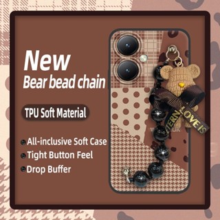 Anti-fall Skin-friendly feel Phone Case For VIVO Y35+ 5G/Y35M+ 5G Little Bear Bracelet Nordic style high-grade Cartoon