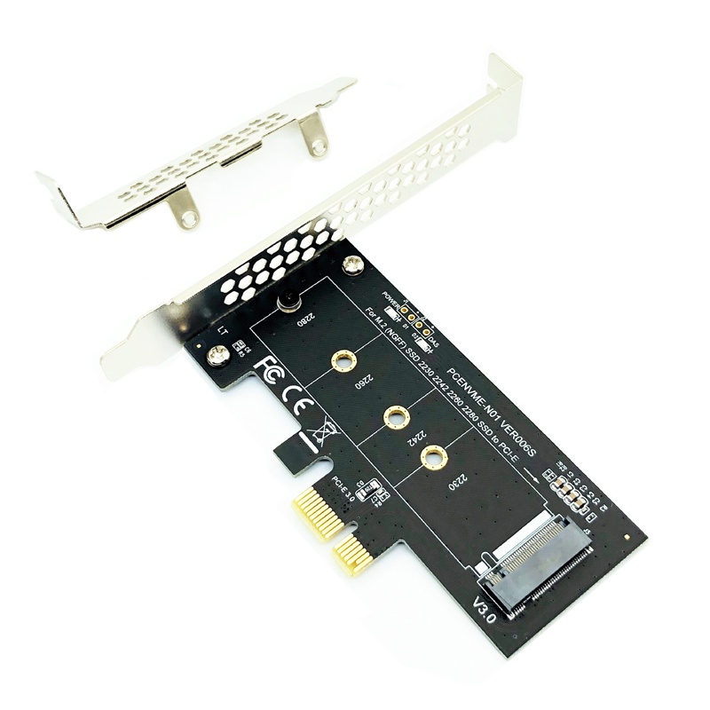 อะแดปเตอร์ NVME PCI-E 3.0 x1 ถึง M.2 NVMe M Key Slot Converter พร้อม Low Profile Bracket สําหรับ Sam