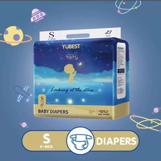 YUBEST Night ผ้าอ้อมเด็ก ผ้าอ้อมแบบเทป แพมเพิร์สเด็กชนิดเทป BabyDiapers สัมผัสนุ่ม ใส่สบาย ไม่ซึมเปื้อน S M L