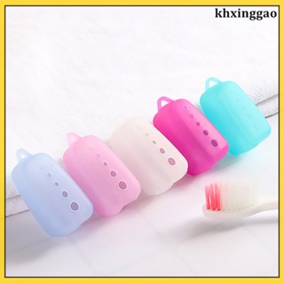 Khxinggao.th ฝาครอบแปรงสีฟันไฟฟ้า ซิลิกาเจล ซิลิโคน แบบพกพา 5 ชิ้น