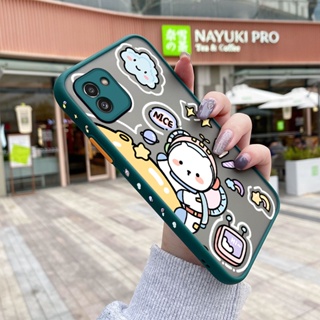 เคสโทรศัพท์มือถือแบบแข็ง ใส กันกระแทก ลายการ์ตูนอวกาศ มีลายด้านข้าง สําหรับ Samsung A03 Core A04 A04E A04s M04 F04 A14 5G