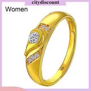 &lt;citydiscount&gt; แหวนแต่งงานแฟชั่น ฝังพลอยเทียม รูปหัวใจ ของขวัญวันวาเลนไทน์ สําหรับคู่รัก