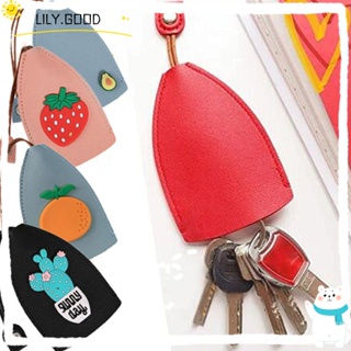 Lily ใหม่ เคสกุญแจรถยนต์ หนัง PU กันลื่น ทนทาน สีเหลือง