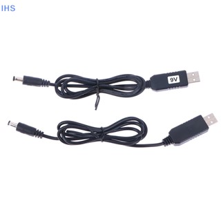 [IHS] อะแดปเตอร์แปลงสายเคเบิล USB DC 5V เป็น DC 9V 12V 2.1x5.5 มม. ตัวผู้