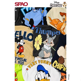 เสื้อยืดแขนสั้น พิมพ์ลาย Spao Chip n Dale Co-Branded แฟชั่นฤดูร้อน สําหรับผู้ชาย และผู้หญิง SPRLC24D33