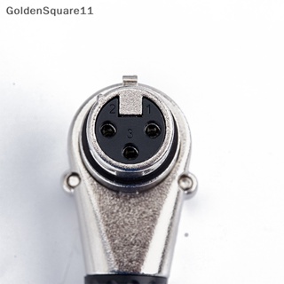 Goldensquare ปลั๊กเชื่อมต่อสายเสียงไมโครโฟน XLR ตัวผู้ ตัวเมีย 3Pin มุมขวา