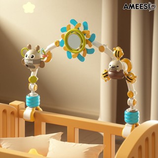 Ameesi ของเล่นเขย่าแล้วมีเสียง รูปการ์ตูนผึ้งน่ารัก ปรับได้ กันลื่น พร้อมยางกัด สําหรับเด็กทารกอายุ 0-3 ปี