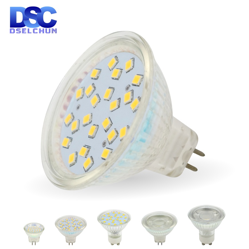 Dselchun MR16 GU10 หลอดไฟสปอตไลท์ LED 12V 220V GU5.3 3W 5W 24/120 องศา