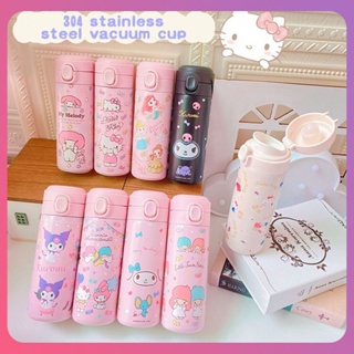 Creative 420ml Sanrio กระติกน้ำสูญญากาศ 304 สแตนเลสถ้วยเก็บความร้อน Kuromi Cinnamoroll My Melody ถ้วยสูญญากาศของขวัญวันเกิดสำหรับเด็ก Home Travel Accessory [COD]