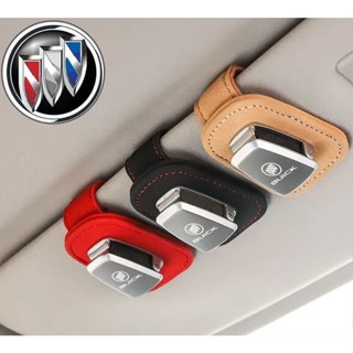 BUICK LOGO car sun visor alloy material glasses clip ENCORE ENVISION ENCLAVE GL8 GL6 Lacross Regal interior modification business card storage Alcantara sunglasses clip