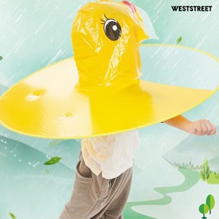 Weststreet เสื้อคลุมกันฝน PVC ลายเป็ดน่ารัก แฟชั่น สําหรับผู้ใหญ่ และเด็ก