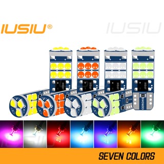 Iusiu หลอดไฟ LED T10 194 WY5W W5W 3030 15SMD สําหรับติดป้ายทะเบียนรถยนต์