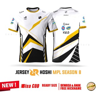 เสื้อยืดลําลอง แขนสั้น คอกลม ทรงหลวม ลาย Jersey RRQ Hoshi Season 8 สําหรับเด็ก และผู้ใหญ่ เหมาะกับการเล่นกีฬากลางแจ้ง