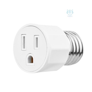 [mjia] อะแดปเตอร์ซ็อกเก็ตหลอดไฟ E26 E27 2 หรือ 3 Prong AC Outlet เป็นซ็อกเก็ตโคมไฟ E27 ปลั๊ก US สําหรับโรงรถ ลานบ้าน