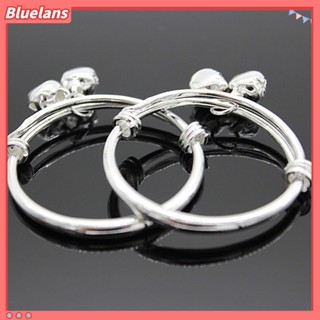 【 Bluelans 】สร้อยข้อมือ จี้กระดิ่ง ลายนูน ปรับได้ สําหรับเด็กวัยหัดเดิน