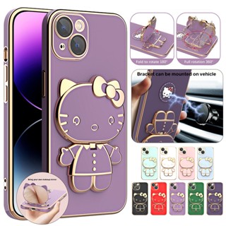 เคส Xiaomi 11 Pro 11 Lite Mi 11T Pro Mi 12 Pro ชุบไฟฟ้า Hello Kitty แมว เครื่องสําอาง กระจก ขาตั้ง เคสโทรศัพท์ บางเฉียบ นิ่ม เคส