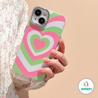 เคสโทรศัพท์มือถือ TPU นิ่ม ปิดด้านหลัง ไล่โทนสี ลายหัวใจ หลากสี สําหรับ iPhone 14 Pro Max 11 12 13 Pro Max Xr Xs 8 7Plus