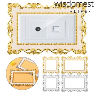 WISDOMEST สติกเกอร์เรซิ่น สีทอง สีเงิน หรูหรา สําหรับติดผนังสวิตช์ไฟ