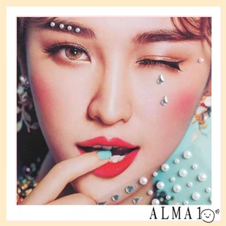 Alma สติกเกอร์รอยสักชั่วคราว สติกเกอร์ตาคริสตัล อายแชโดว์ เครื่องประดับแต่งหน้า