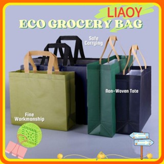 Liaoy กระเป๋าถือ ทรงโท้ท ไม่ทอ ทนทาน สีเขียว สีฟ้า กันน้ํา