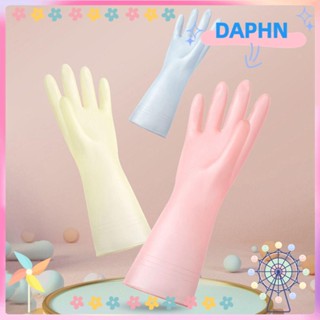 DAPHS ถุงมือยาง แบบนิ่ม กันน้ํา ขนาดกลาง สําหรับทําความสะอาดจาน