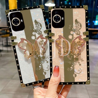 เคสโทรศัพท์มือถือ ขอบตรง กันกระแทก ลายผีเสื้อ ประดับเพชร สําหรับ Huawei Nova 11 Pro 11i Nova 11 Ultra